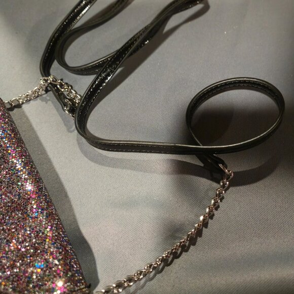 Nine West Envelope Crossbody w/ Snap Close - Silver, Black & Multi Color Sequins - Picture 6 of 11